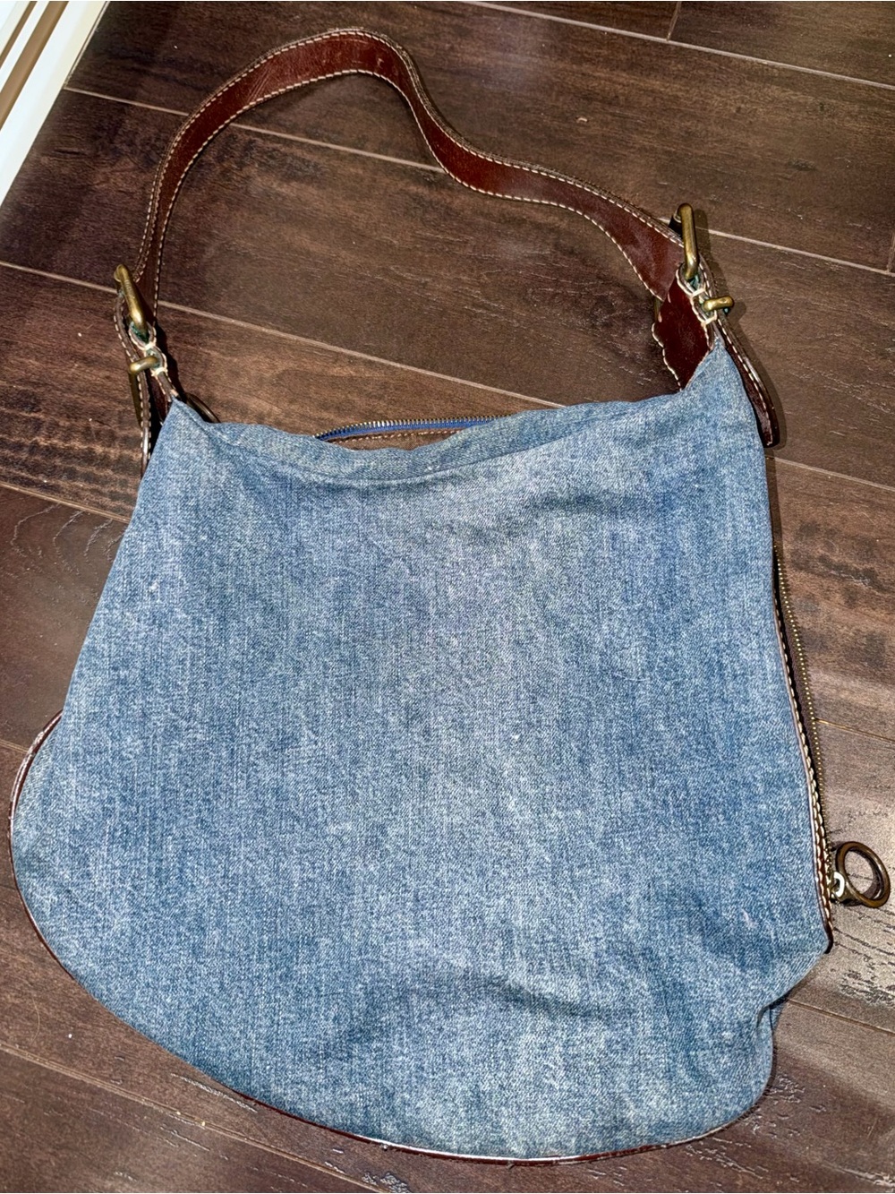 Fendi Zucca FF Oyster blue denim shoulder bag
